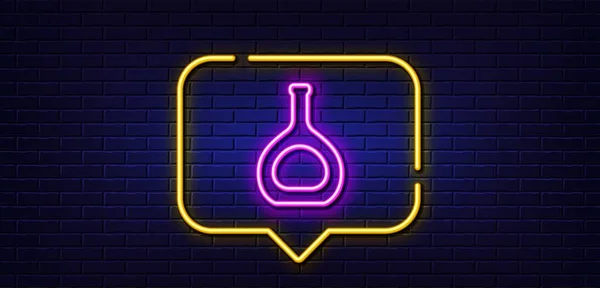Neon Light Speech Bubble Cognac Bottle Line Icon Brandy Alcohol — Stock vektor