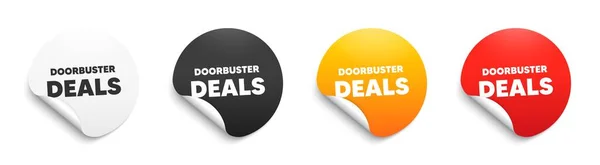 Doorbuster Deals Text Sticker Badge Offer Special Offer Price Sign — Wektor stockowy