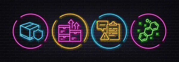 Wholesale Goods Delivery Insurance Clipboard Minimal Line Icons Neon Laser — Wektor stockowy