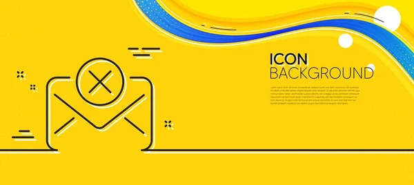 Reject Mail Line Icon Abstract Yellow Background Delete Message Sign — Vetor de Stock