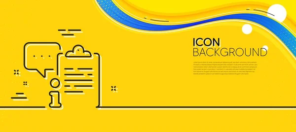 Clipboard Document Line Icon Abstract Yellow Background Agreement File Sign — Stock vektor