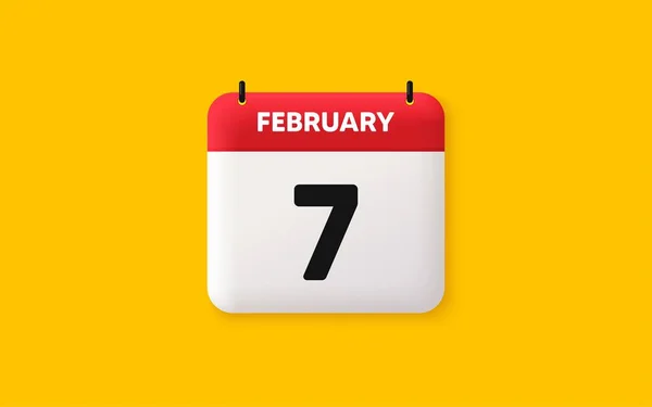 Иконка Даты Календаря Иконка Седьмого Дня Месяца Дата Проведения Мероприятия — стоковый вектор