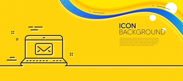 Mail Line Icon Abstract Yellow Background Message Correspondence Sign Communication — ストックベクタ