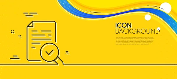 Inspect Line Icon Abstract Yellow Background Quality Research Sign Verification — Stockvector