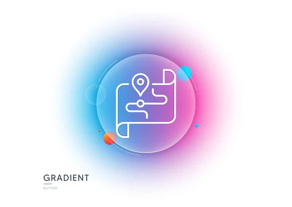 Icono Línea Mapa Botón Difuminado Degradado Con Vidrio Morfismo Señal — Archivo Imágenes Vectoriales
