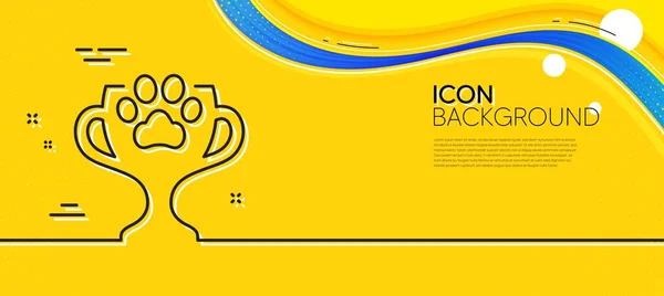 Dog Competition Line Icon Abstract Yellow Background Pets Award Sign — 图库矢量图片