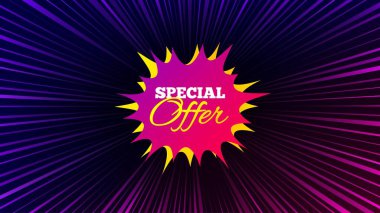 Sunburst ray beam banner. Special offer sticker. Discount banner shape. Sale coupon bubble icon. Offer explosion background. Sun burst ray effect. Special offer badge. Vector