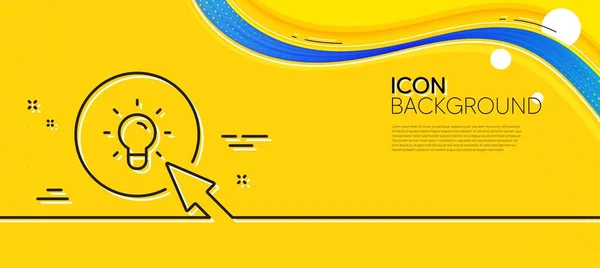 Idea Lamp Line Icon Abstract Yellow Background Mouse Cursor Sign — Stok Vektör