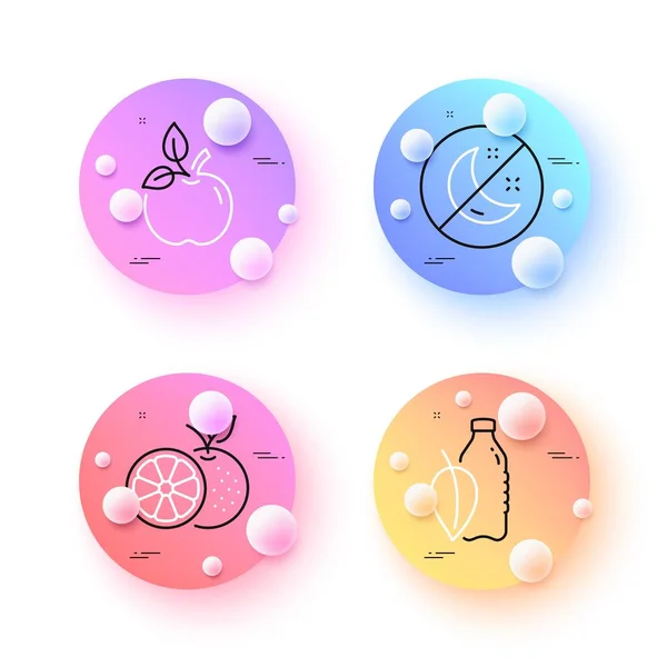Orange Insomnia Eco Food Minimal Line Icons Spheres Balls Buttons — стоковый вектор