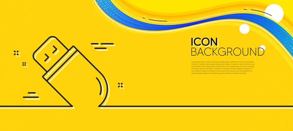 Usb Stick Line Icon Abstract Yellow Background Computer Memory Component — Stock vektor