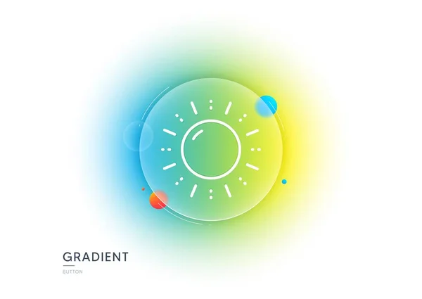 Sun Energy Line Icon Gradient Blur Button Glassmorphism Solar Sign — Image vectorielle