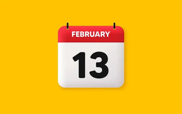Calendar Date Icon 13Th Day Month Icon Event Schedule Date — Vector de stock