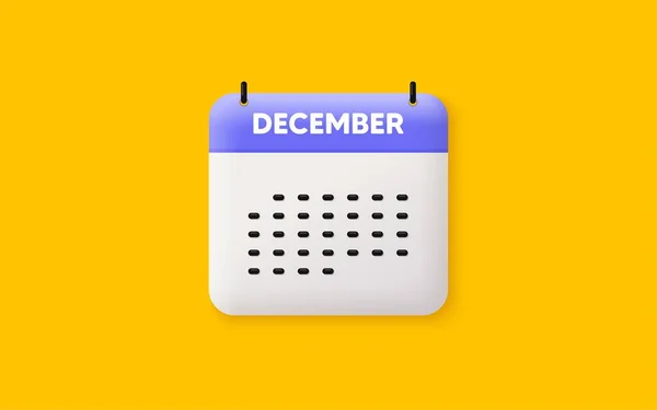 Calendario Fecha Icono Icono Del Mes Diciembre Horario Del Evento — Vector de stock