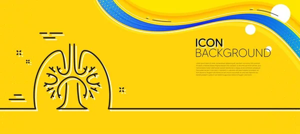 Lungs Line Icon Abstract Yellow Background Pneumonia Disease Sign Respiratory — ストックベクタ