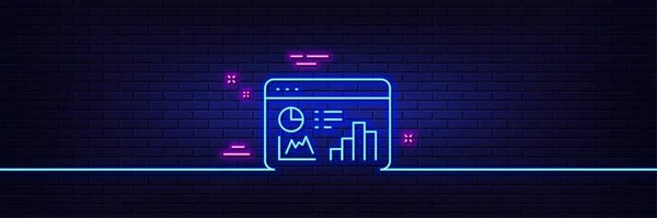 Neon Fényeffektus Seo Statisztika Vonal Ikon Keresőoptimalizáló Jel Analitikai Táblázat — Stock Vector