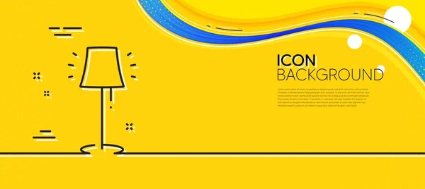 Stand Lamp Line Icon Abstract Yellow Background Floor Light Sign — Stok Vektör