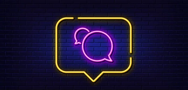 Neon Light Speech Bubble Messenger Line Icon Speech Bubble Sign — ストックベクタ