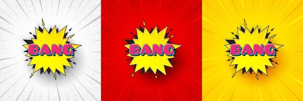 Bang Comic Cartoon Bubble Banner Flash Offer Banner Coupon Poster — Stock Vector