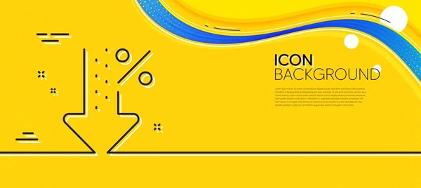 Low Percent Line Icon Abstract Yellow Background Discount Sign Credit — Image vectorielle