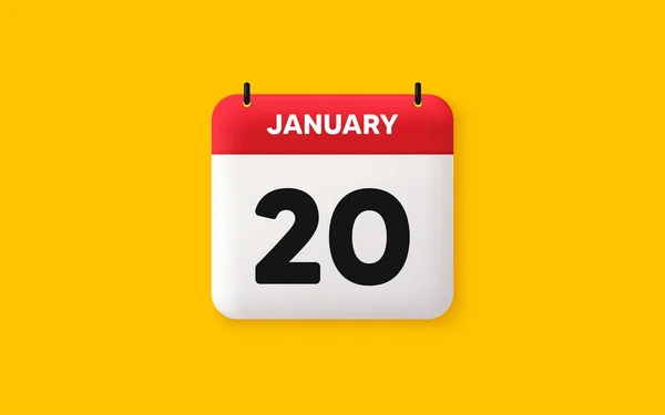 Calendar Date Icon 20Th Day Month Icon Event Schedule Date — Διανυσματικό Αρχείο