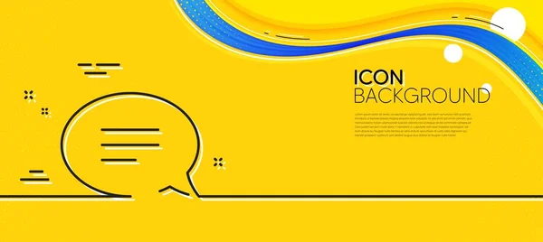 Chat Line Icon Abstract Yellow Background Speech Bubble Sign Communication — Wektor stockowy