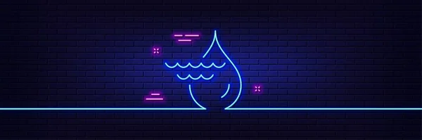 Neon Light Glow Effect Hydroelectricity Line Icon Hydroelectric Energy Type — Stock vektor