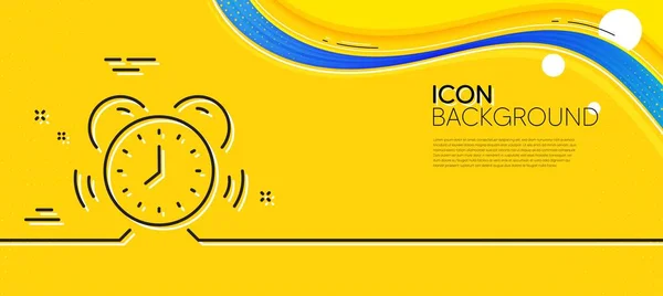 Time Management Line Icon Abstract Yellow Background Alarm Clock Sign — Wektor stockowy
