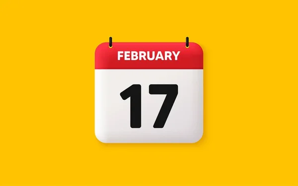 Calendar Date Icon 17Th Day Month Icon Event Schedule Date — Vetor de Stock