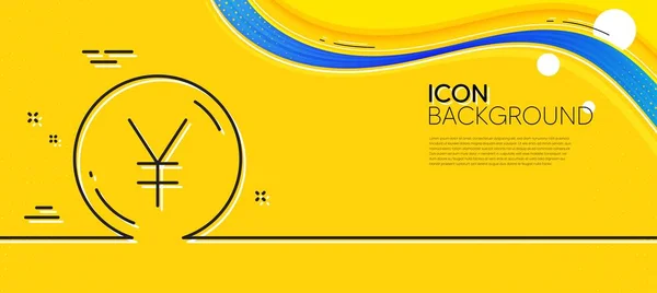 Yen Money Line Icon Abstract Yellow Background Jpy Currency Sign — Stockvector