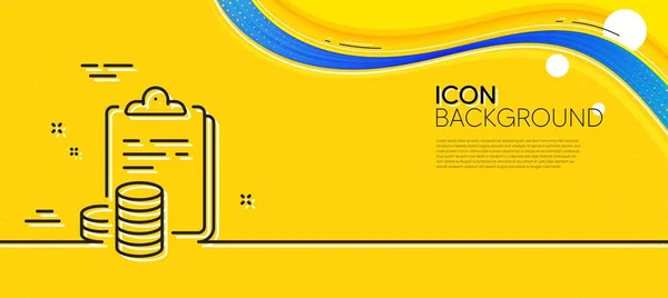 Accounting Line Icon Abstract Yellow Background Clipboard Document Sign Budget — Stockvektor