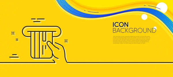 Credit Card Line Icon Abstract Yellow Background Hold Banking Payment — Vetor de Stock