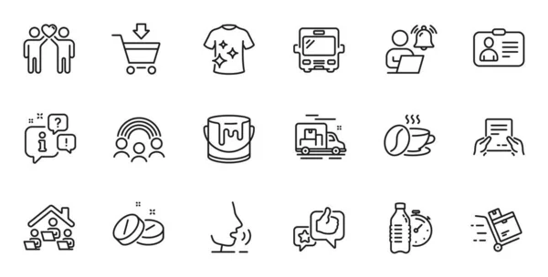 Outline Set Online Market User Notification Fitness Water Line Icons — Wektor stockowy