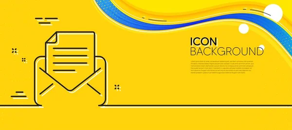 Mail Correspondence Line Icon Abstract Yellow Background Read Message Sign — Wektor stockowy