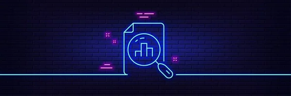 Neon Light Glow Effect Analytics Graph Line Icon Column Chart — Archivo Imágenes Vectoriales