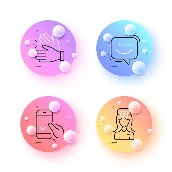 Scroll Smile Chat Oculist Doctor Minimal Line Icons Spheres Balls — Vettoriale Stock