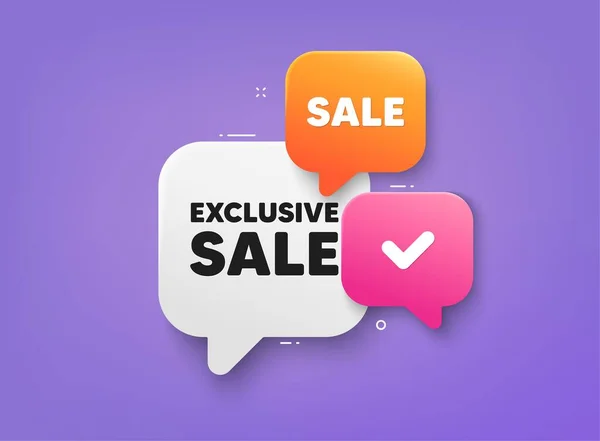 Exclusive Sale Tag Bubble Chat Banner Discount Offer Coupon Special — Stockvector