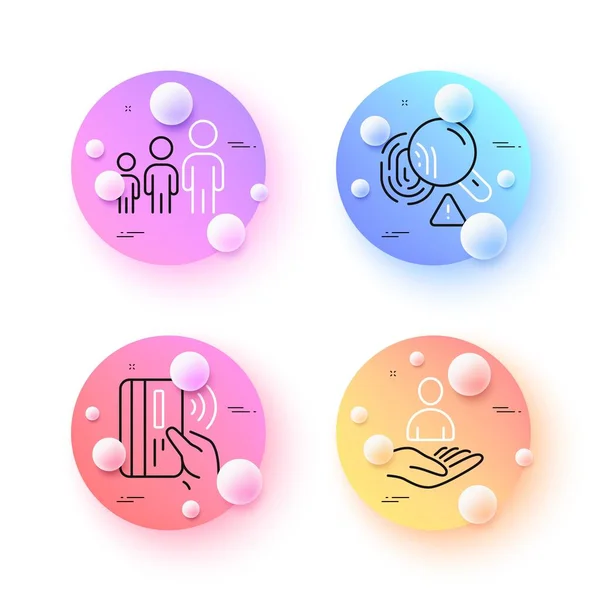 Contactless Payment Business Hierarchy Recruitment Minimal Line Icons Spheres Balls — Stockový vektor