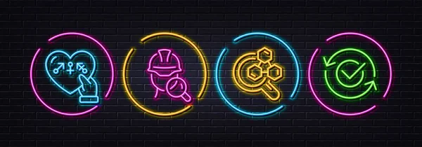 Genders Chemistry Lab Inspect Minimal Line Icons Neon Laser Lights — Archivo Imágenes Vectoriales