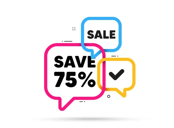 Percent Tag Ribbon Bubble Chat Banner Discount Offer Coupon Sale — Vettoriale Stock