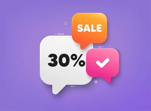 Percent Sale Tag Bubble Chat Banner Discount Offer Coupon Discount — Stockvektor