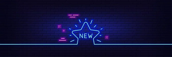 Neon Light Glow Effect New Star Line Icon Sale Shopping — Archivo Imágenes Vectoriales