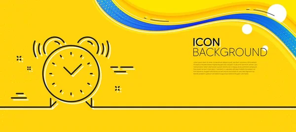 Alarm Clock Line Icon Abstract Yellow Background Time Watch Sign — Wektor stockowy