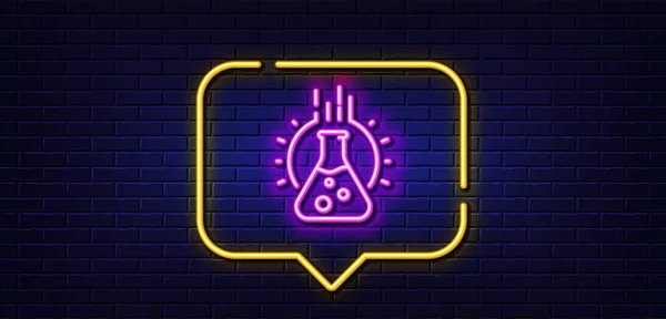 Neonlicht Sprechblase Liniensymbol Für Chemielabore Laborkolben Zeichen Analyse Symbol Hintergrund — Stockvektor