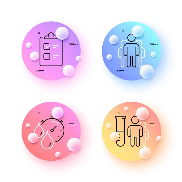 Medical Analyzes Group Checklist Minimal Line Icons Spheres Balls Buttons — Vector de stock