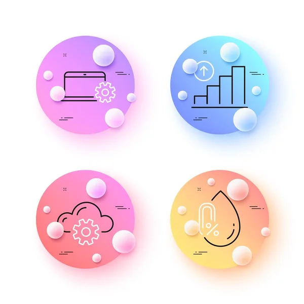 Notebook Service Alcohol Cloud Computing Minimal Line Icons Spheres Balls — Stok Vektör