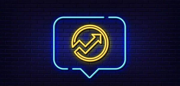 Neon Light Speech Bubble Chart Line Icon Report Graph Sales — 图库矢量图片