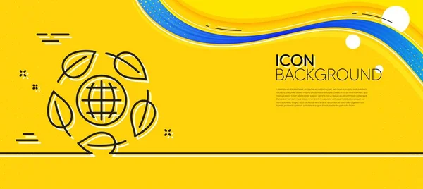 Eco Organic Line Icon Abstract Yellow Background Bio Cosmetics Sign — Stock vektor