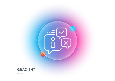 Bilgi satırı simgesi. Gradyan bulanıklık düğmesi ve cam morfizmi. Bilgi baloncuğu işareti. Sembolü bildir. Şeffaf cam tasarımı. Bilgi satırı simgesi. Vektör