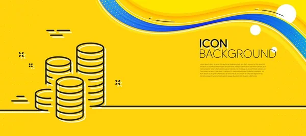Muntlijn Icoon Abstracte Gele Achtergrond Geldbordje Zakelijk Inkomen Symbool Minimale — Stockvector