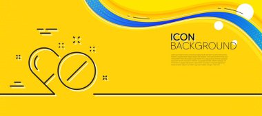 Tıbbi hap çizgisi ikonu. Soyut sarı arkaplan. İlaç ilaç işareti. Tablet sembolü. Asgari tıbbi hap çizgisi ikonu. Dalga bayrağı konsepti. Vektör